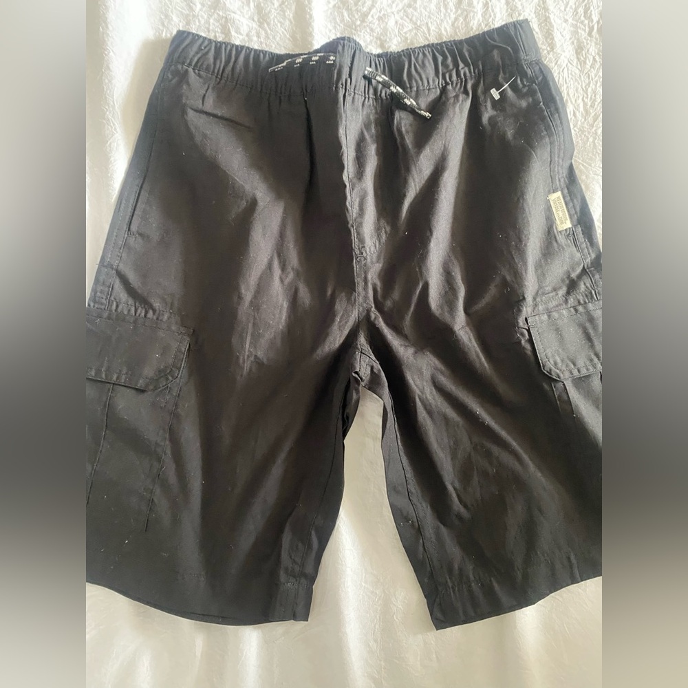 Boys Black Cargo Shorts